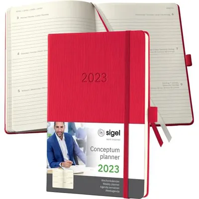 Produktbild von Wochenkalender Conceptum 2023 ca. A5 Hardcover 1 Woche/2 Seiten red