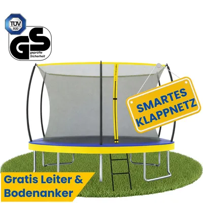 Produktbild von Zero Gravity Trampolin 305x213 cm inkl. Leiter / Schneller Auf- und Abbau dank smartem Klappnetz / Max. 100 kg /  Ultima 5 Fun-Edition