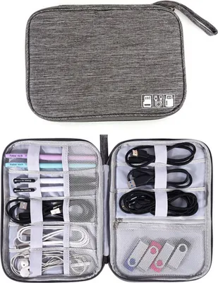 Produktbild von Kabeltasche in Grau, Elektronische Kabel und Zubehör Organizer Reisetasche, Elektronik Accessoires TascheGrau