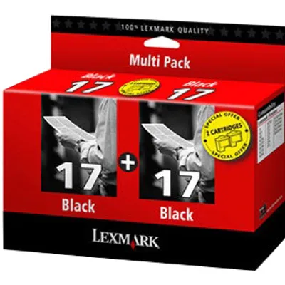 Produktbild von Lexmark Twin Pack No.17 Black Print Cartridges BLISTER, Tintenstrahl