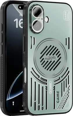 Obrázek produktu pro Magnetické pouzdro pro iPhone 16 hliníkové nárazuvzdorné ochranné pouzdro s odvodem tepla a fólií na čočku Zelená