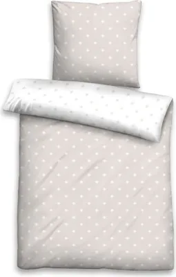 Produktbild von biberna Mako-Satin Bettbezug Mix & Match 0636046 STERNE 1x 200x200 cm, taupe color: taupe, size: 1x 155x220 cm