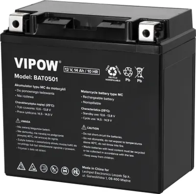 Image de Vipow batterie de moto type MC 12V 14Ah