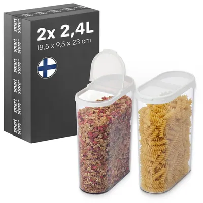 Productafbeelding van SmartStore voorraadpot, set van 2, BPA-vrij, 2,4 liter, voorraadcontainers met deksel