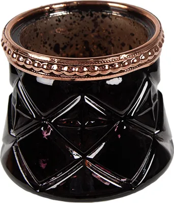 Produktbild von Clayre & Eef Teelichthalter Ø 7x6 cm Schwarz Glas