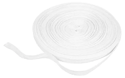 Katoenen band 10 mm x 21 m, Fischgrät, Webband, DIY, Nähen, Weiß