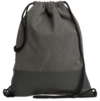 Produktbild von Caspar Echt Leder Beutel uni Baumwoll Canvas Turnbeutel im Vintage Retro Style - SIGNATURE LINE - Modell No.714 -  Italy