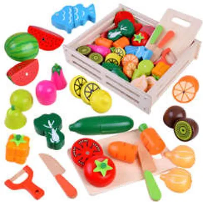 Produktbild von Holzkiste mit Obst und Gemüse für Magnet ZA4121