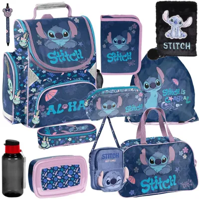 Image de Mega Schulset XXL – Stitch Disney | Ensemble de 11 pièces pour le cartable, pour garçons et filles de la 1re à la 4e année