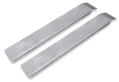 Image de Rampes de chargement en aluminium - Rampes de chargement pour une charge de 400 kg par paire - Antidérapantes - Surface perforée - Adaptées aux motos/scooters - Lot de 2 - Pont de chargement