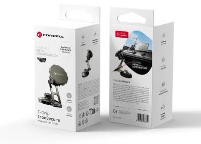 Produktbild von FORCELL F-Grip IronSecure – Magnetischer Automobilhalter für Windschutzscheibe/Armaturenbrett, schwarz