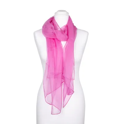 Produktbild von Seidenschal Halstuch Schal Chiffon altrosa pink Seide 180x55cm