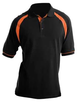 Produktbild von Kustom Kit Oak Hill Herren Polo-Shirt, Kurzarm FK450 (S) (Schwarz/Orange)