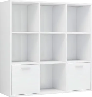 Obrázok produktu pre vidaXL Regál na knihy s vysokým leskom biely 98x30x98 cm Drevo Materiál