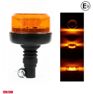 Image de Feu de signalisation d'urgence à LED, gyrophare, 12/24 V, clignotant, modèle Slim, homologation E, 12 LED SMD