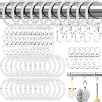 Immagine prodotto di Anelli per tende in metallo e plastica, 60 pezzi, 27 mm