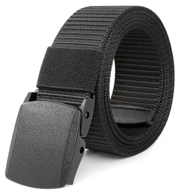 Imagen del producto de Cinturón para hombre - Ajustable - Lona de nailon - Sin hebilla metálica - Para trabajo y viajes