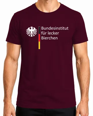 Imagen del producto de Bundesinstitut para amantes de la cerveza, camiseta para hombre, diseño "Malle", color burdeos, talla XL