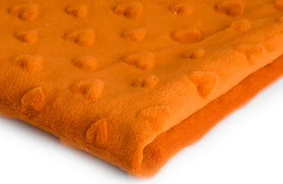 Obrázek produktu pro Minkee Fleecový úplet s reliéfem srdce Světle oranžová 50 x 155 cm