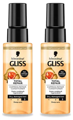 Productafbeelding van 2 x Schwarzkopf Gliss Total Repair Express Repair Conditioner, 70 ml - Voordeelverpakking - 2 stuks