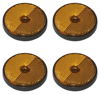 Obrázok produktu pre Reflektory, oranžovej farby - 4 kusy - 60 mm - s otvorom na skrutku
