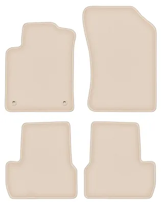 Productafbeelding van Velours automatten voor Citroen DS3 2009-2016 (hatchback) – 4-delig, beige, op maat – Wielganizator FORTUNA
