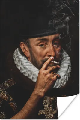 Produktbild von MuchoWow® Poster Wilhelm von Oranien - Adriaen Thomasz - Zigaretten 60x90 cm - Wanddekoration