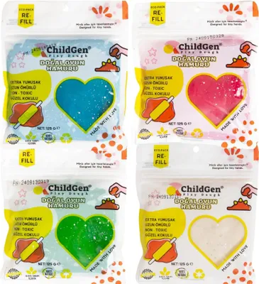 Produktbild von Natur-Knetmasse, Öko-Packung, 4 Glitzerfarben – ChildGen