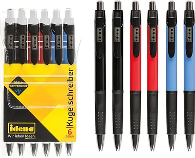Obrázek produktu pro Idena 500291 - Kuličkové pero 6 kusů, modrý inkoust