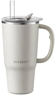 Zdjęcie produktu dla Buydeem Kubek Termiczny Ze Słomką 700 Ml, Ds57, Oat White