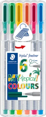 Produktbild von STAEDTLER Fineliner triplus "MY tropical COLOURS" 6er Etui
