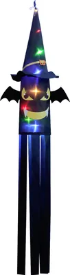 Produktbild von Halloween Fledermaus Geist Lichterkette Batteriebetrieben Hängedeko für Innen Hof Garten Party Deko, Bunt