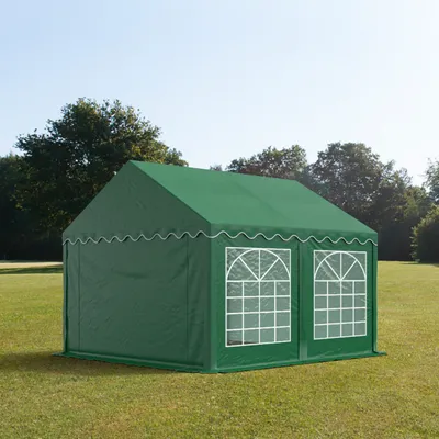 Produktbild von TOOLPORT Partyzelt Festzelt 3x4 m Garten-Pavillon PVC Plane 700 N in dunkelgrün Wasserdicht