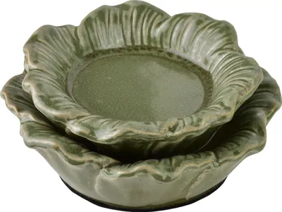 Productafbeelding van Theelichthouder keramiek Yarine, bloemmotief, 15x15x7 cm, neutrale kleur, 1 stuk