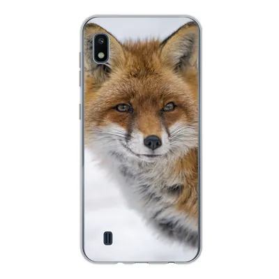 Produktbild von MuchoWow® Handyhülle Schutzhülle Hülle für Samsung Galaxy A10 Fuchs - Porträt - Schnee Silikon Softcase Handy Hülle - Schutzhülle