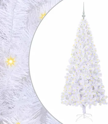 Obrázek produktu pro vidaXL Umělý vánoční stromek bílý 180 cm z PVC a oceli