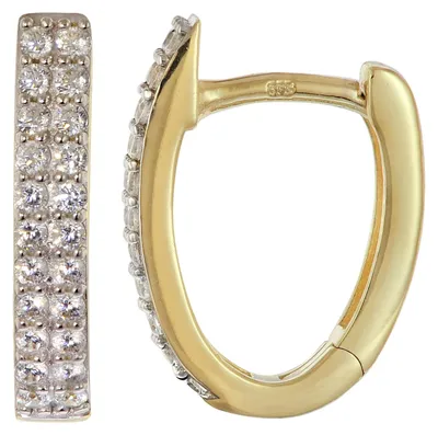 Produktbild von trendor 21750 Damen-Ohrringe Klapp-Creolen Gold 333/8K mit Zirkonia