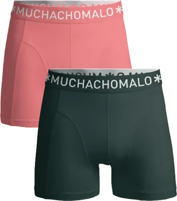 Produktbild von Muchachomalo Herren Boxershorts – 2er Pack – Baumwolle Stretch – Bequeme Unterwäsche – Größe M - SOLID1010-676