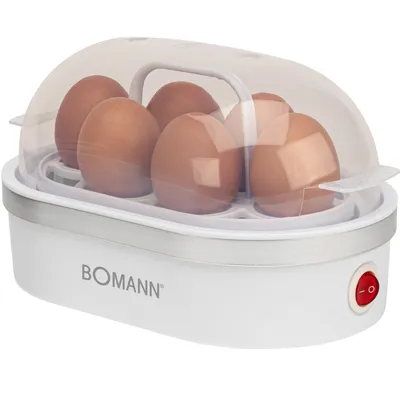 Produktbild von Bomann Eierkocher 6 Eier | mit akkustischem Signal | inkl. Messbecher und Eipicker | Egg Cooker | Heizschale antihaftbeschichtet | EK 5022 CB weiß