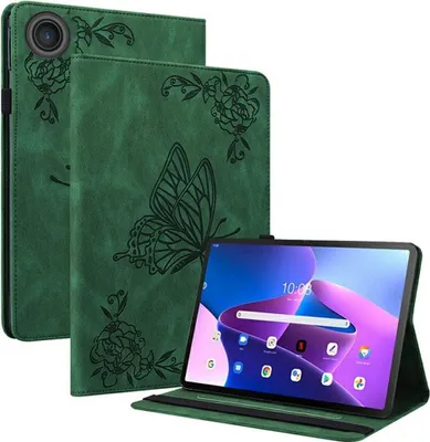 Produktbild von Lenovo Tab 10.1 TB311FU Hülle - Coverup Schmetterling & Blumen Klapphülle - Grün