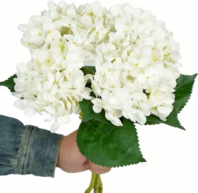 Produktbild von Kunstblumen 30 cm, 4 Stück, weiße Seide Hortensie, für Blumendekoration