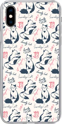 Produktbild von MuchoWow® Handyhülle Schutzhülle Hülle für Telefoonhoesje iPhone Xs Muster - Katze - Zitat - Rosa - Mädchen - Kinder - Kinder Silikon Softcase Handy Hülle - Handytasche