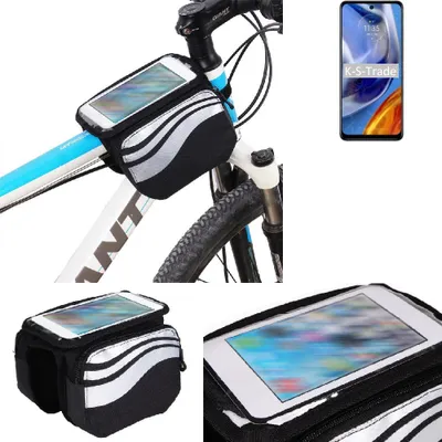 Produktbild von K-S-Trade Rahmentasche Fahrrad-Halterung kompatibel mit Motorola Moto E32s Rahmenhalterung Fahrrad Handyhalterung Fahrradtasche Handy Smartphone