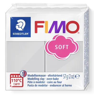 Produktbild von STAEDTLER FIMO soft 8020 ofenhärtende Modelliermasse Einzelprodukt, 57g, delfingrau
