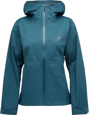 Dunkelblaue Black Diamond Jacke mit Kapuze und durchgehendem Reißverschluss