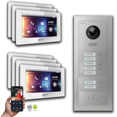 Produktbild von Goliath IP Video Türsprechanlage: 7-Zoll 7 Familienhaus, Anzeige, Silber : 7 Zoll Weiß : Aufputz Dose Monitor Farbe: 7 Zoll Weiß Montage: Aufputz Dose