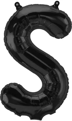 Immagine prodotto di Palloncino in foil con lettera S, nero, 40 cm circa, da riempire con aria compressa