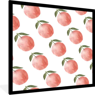 Produktbild von MuchoWow® Gerahmtes Poster Äpfel - Aquarelle - Muster 40x40 cm - Poster mit Schwarzem Bilderrahmen Wandposter Rahmen Foto Bilder - Mit Rahmen - Wanddekoration Schlafzimmer
