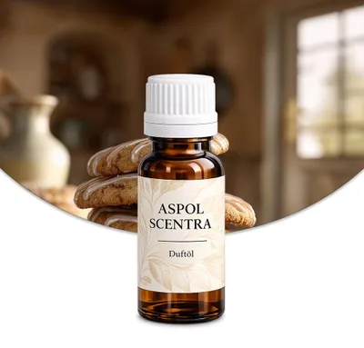 Produktbild von Aspol Scentra Ingwerkekse UFIREADY Duftöl für Kerzen 20 ml, KI-generiertes Bild