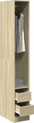Produktbild von （Robust Möbel）Kleiderschrank - elegantes Design - Garderobenständer - Sonoma-Eiche 30x50x200cm Holzwerkstoff NEU319106 - Kleiderschränke